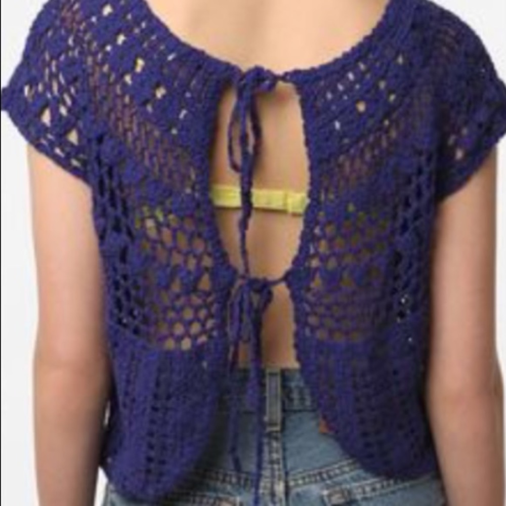 UO Ecote Crochet Tie Back Top